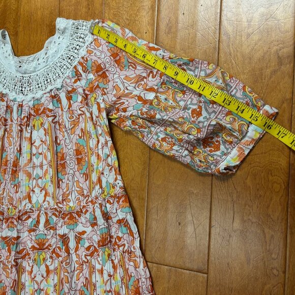 Anthropologie Women Midi Dress Size Sml Oversized Lace Floral Granny Cottagecore - Picture 13 of 14